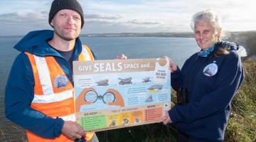 Yorkshire Seals volunteer Audrey McGhie with cofounder Matt Barnes