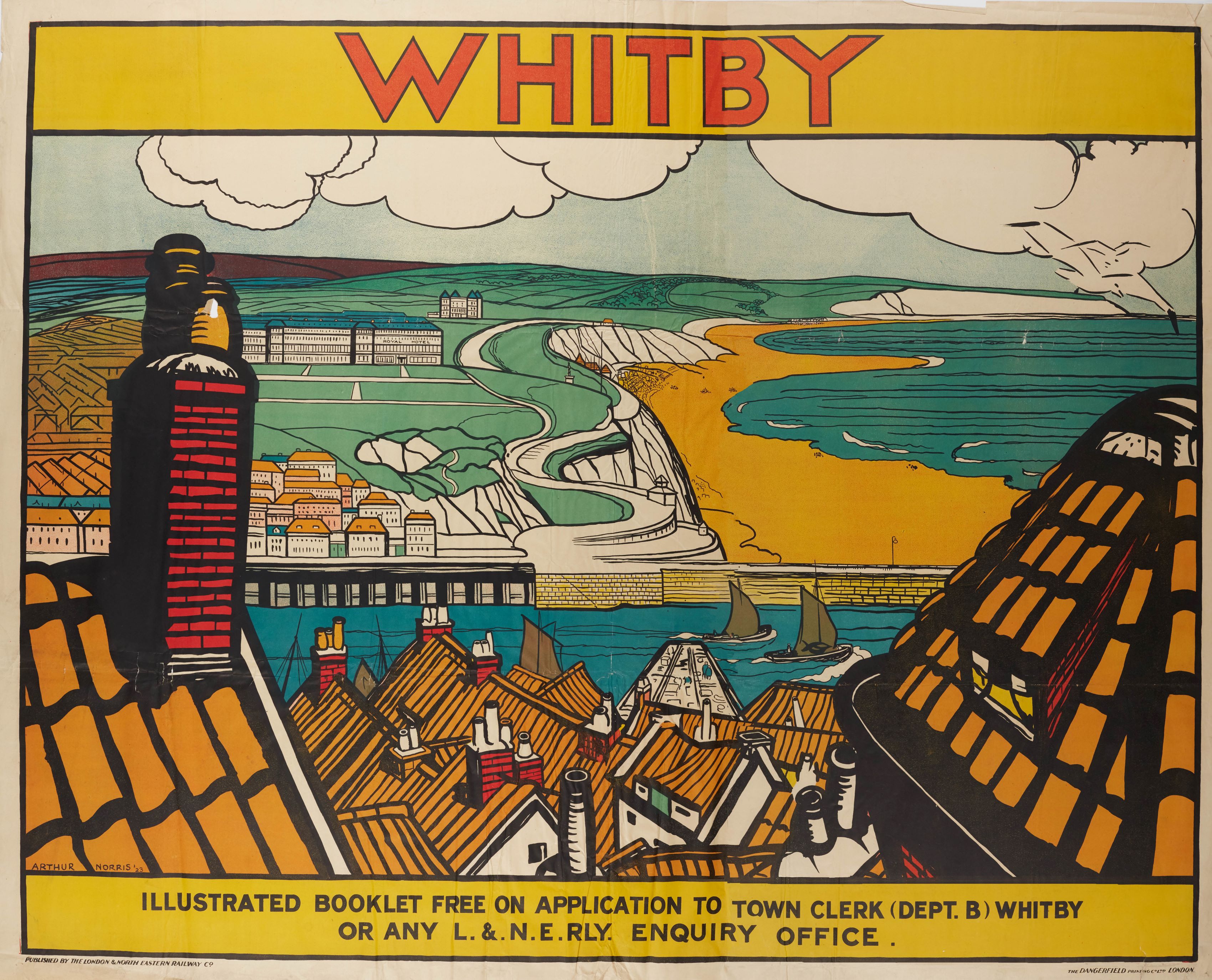 A London and North-Eastern Railways advertisement poster for Whitby (no date). From the Whitby Museum Manuscripts collection.