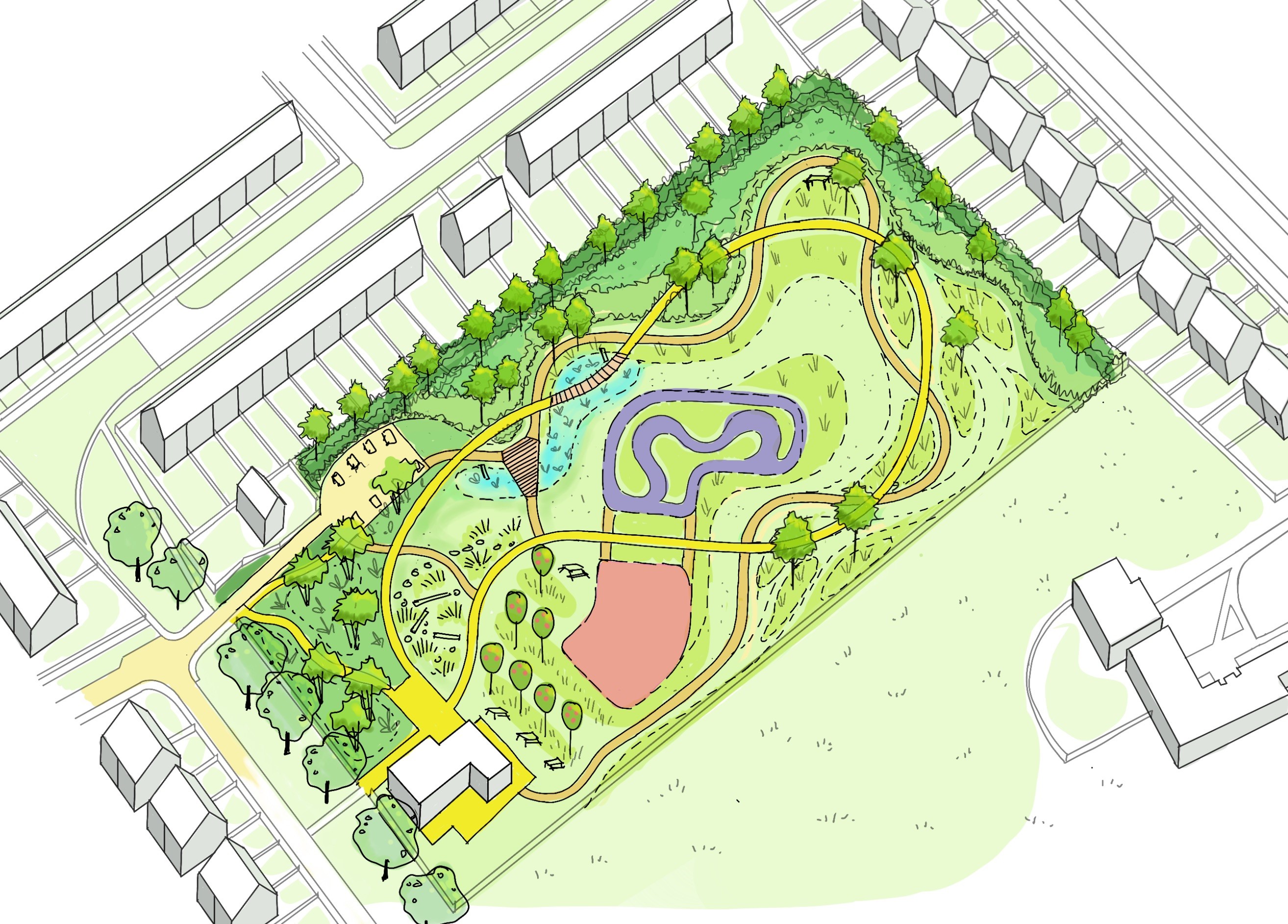 An artist's impression of the proposed Eastfield Park in Scarborough.