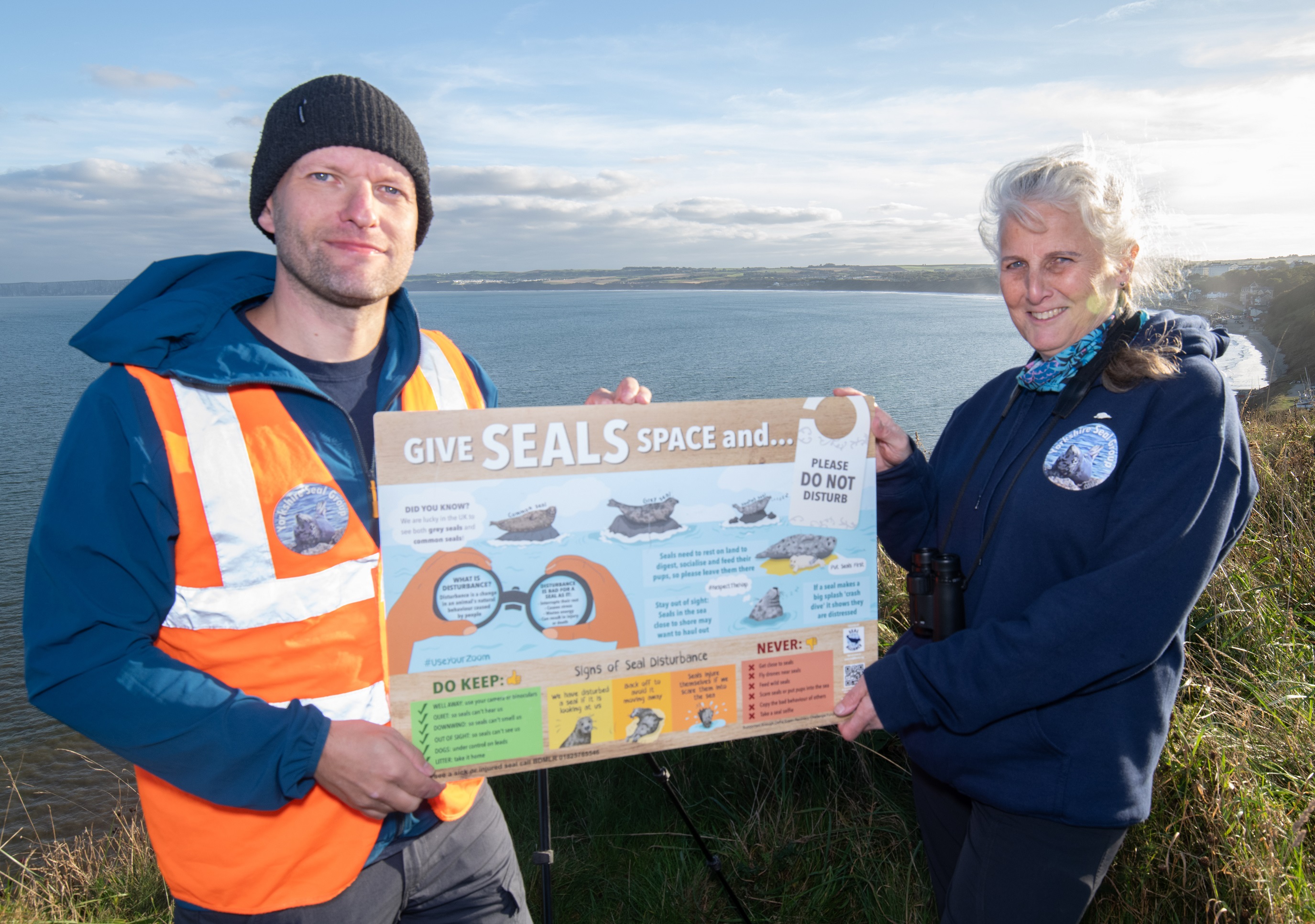 Yorkshire Seals volunteer Audrey McGhie with cofounder Matt Barnes