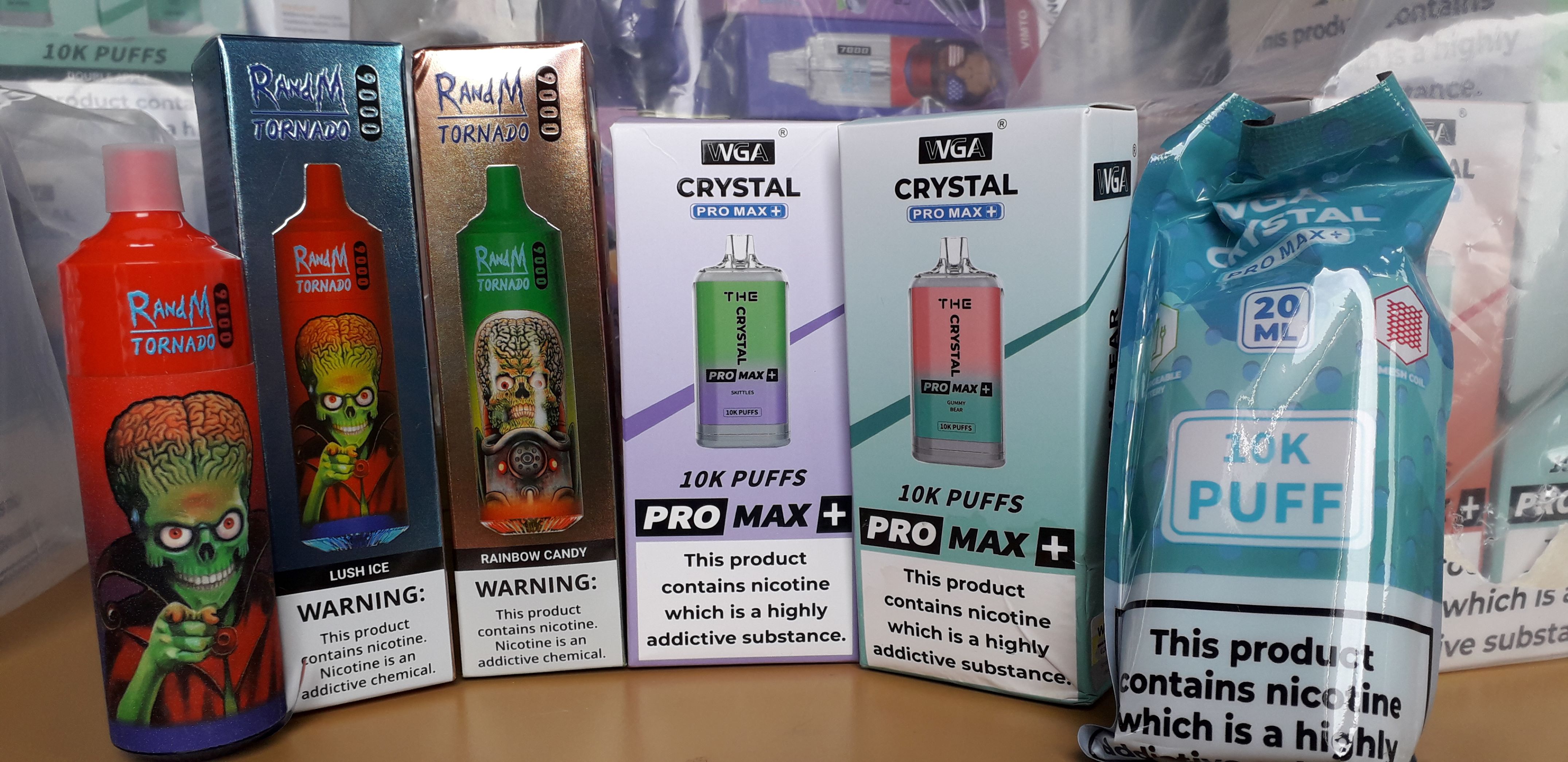 A selection of the illegal vapes seized by North Yorkshire Council trading standards officers from the Save a Lot shop in Scarborough