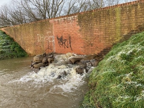 Wallgate flood wall before repairs carried out