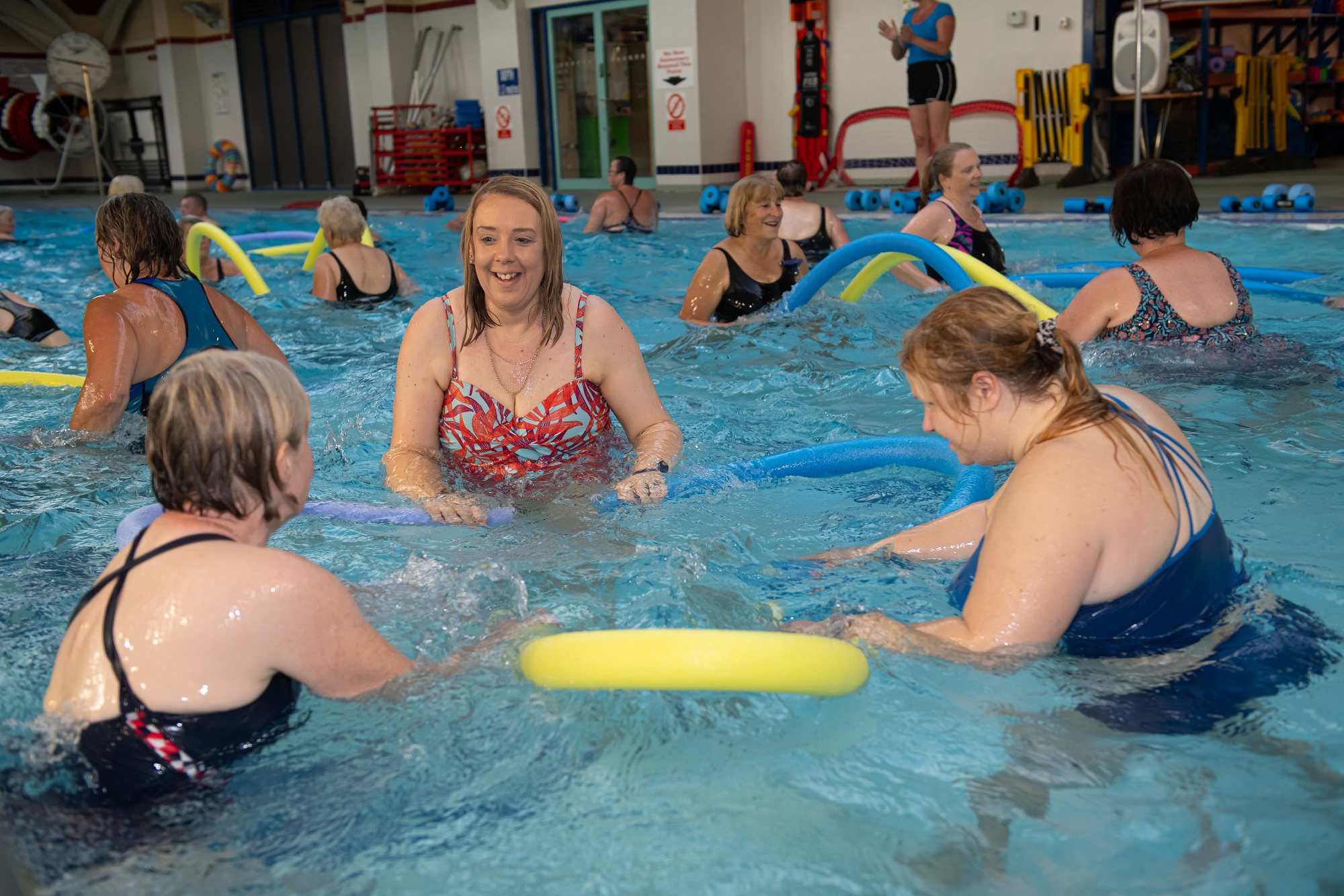 Helen enjoying the fitness class.