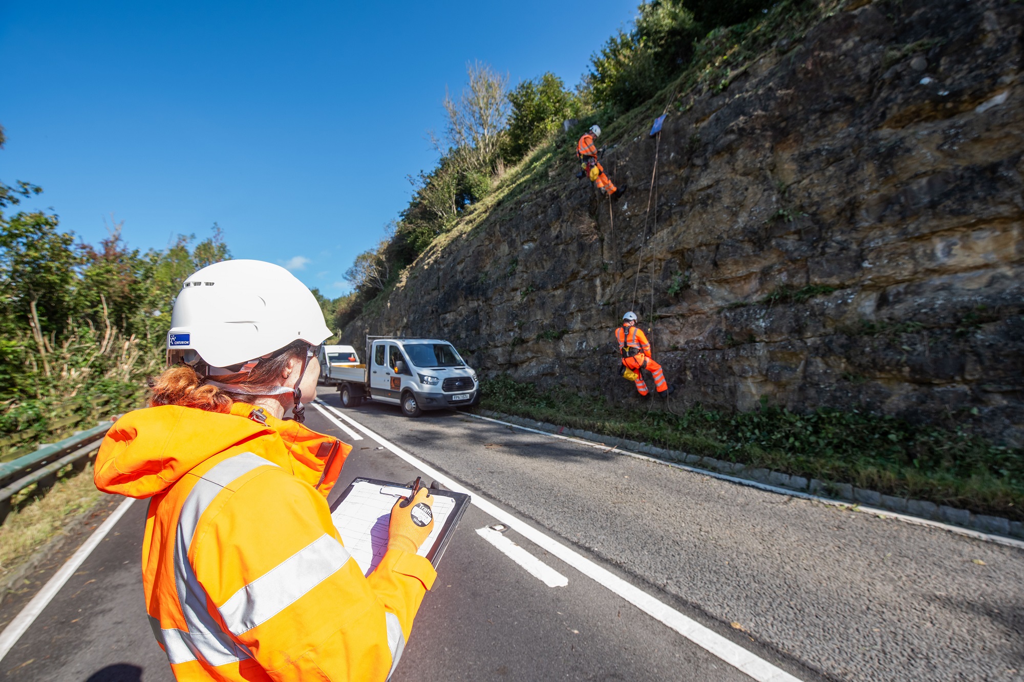 Our highways team carrying out essential maintenance on Sutton Bank 