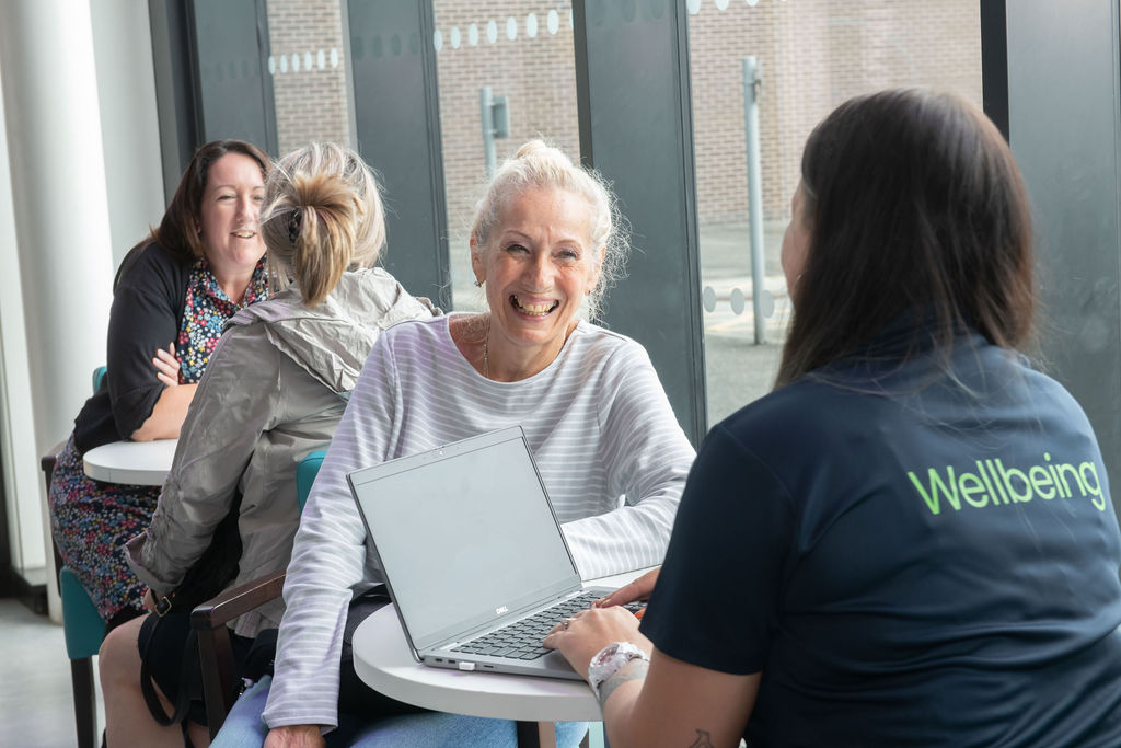 One of our Active North Yorkshire wellbeing team talking to a customer.