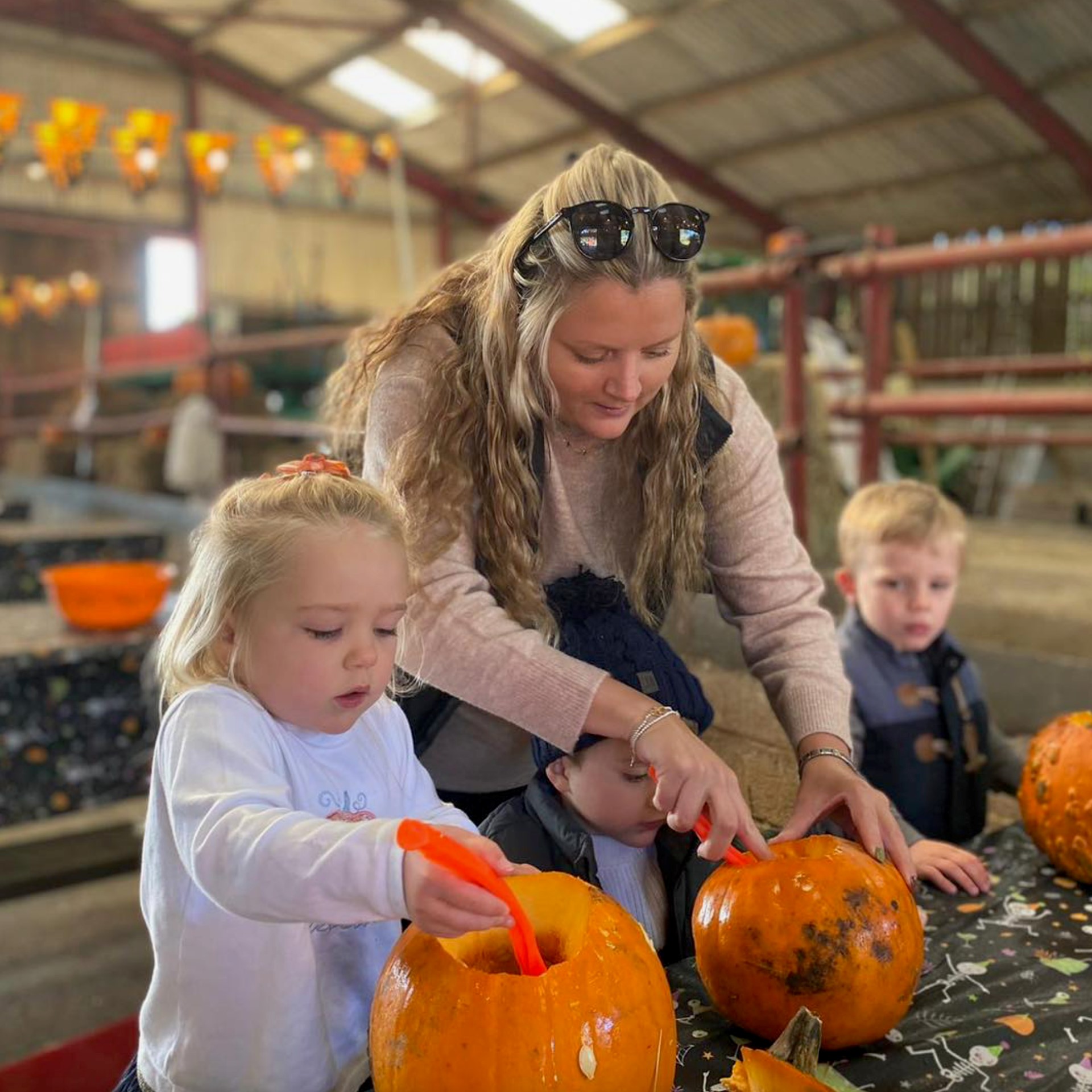 Carving pumpkins