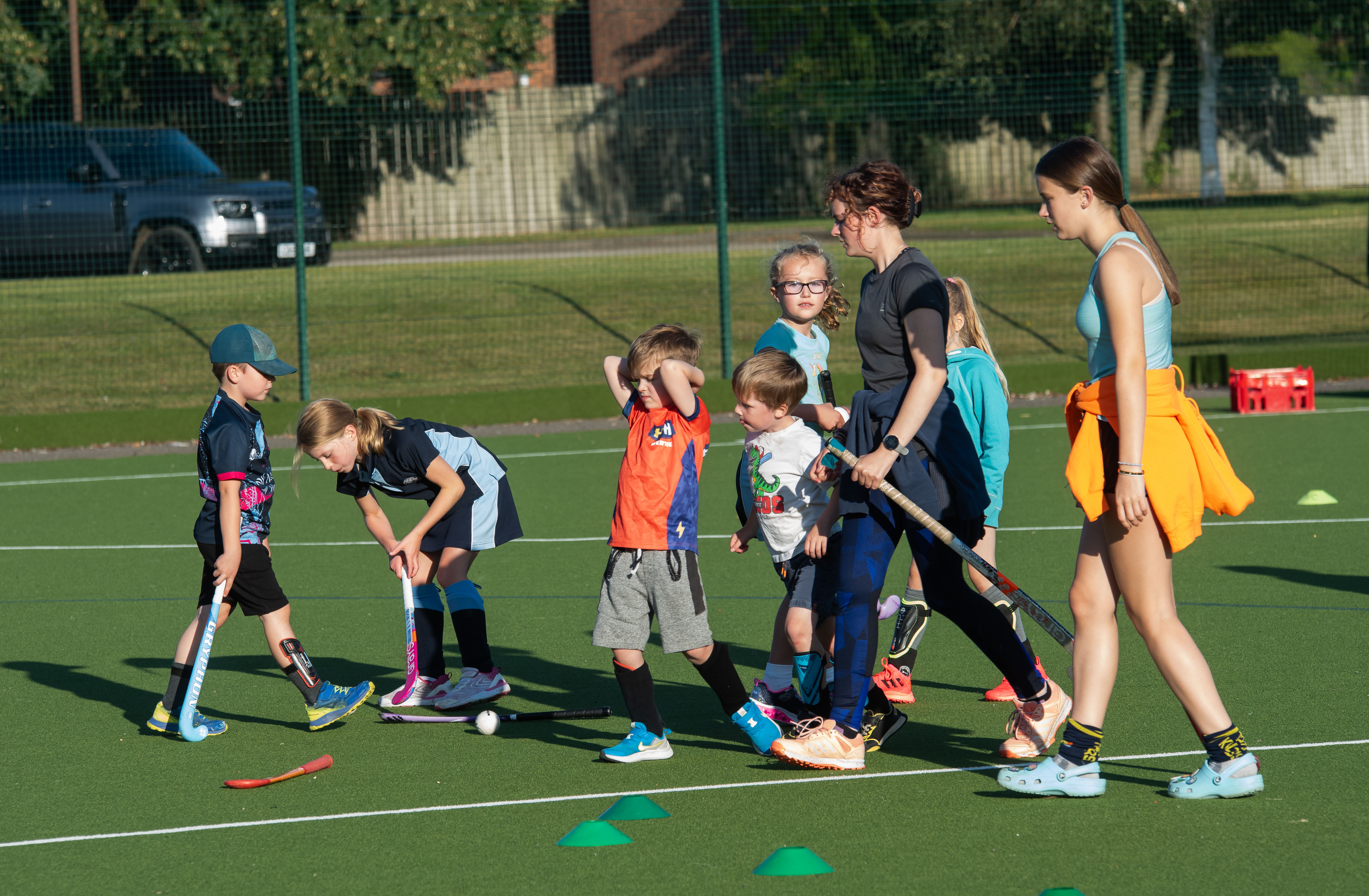 Kids playing cricket