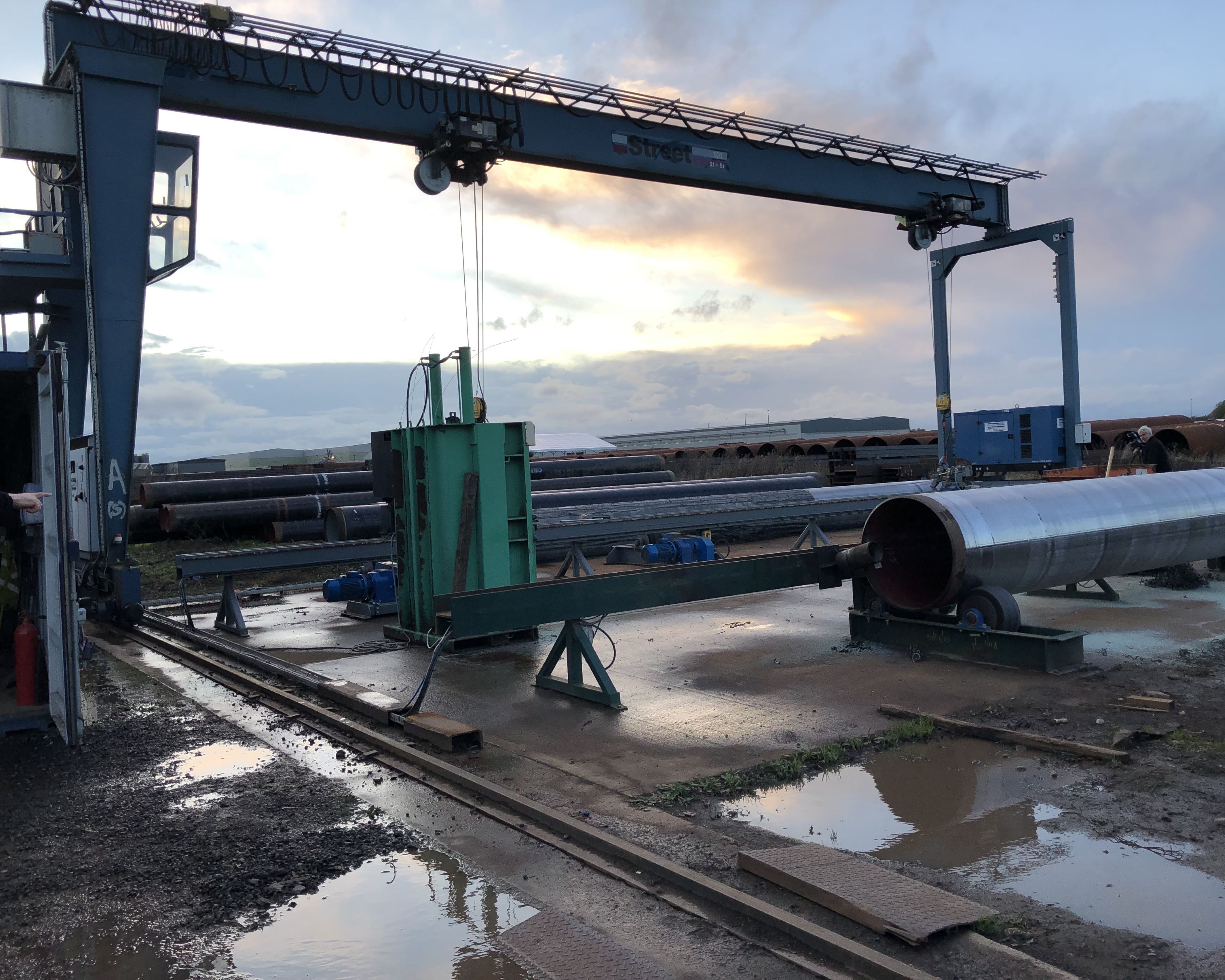 The site of a fatal incident at Cleveland Steel and Tubes Ltd, Dalton, near Thirsk, before the installation of a guard around the perimeter.