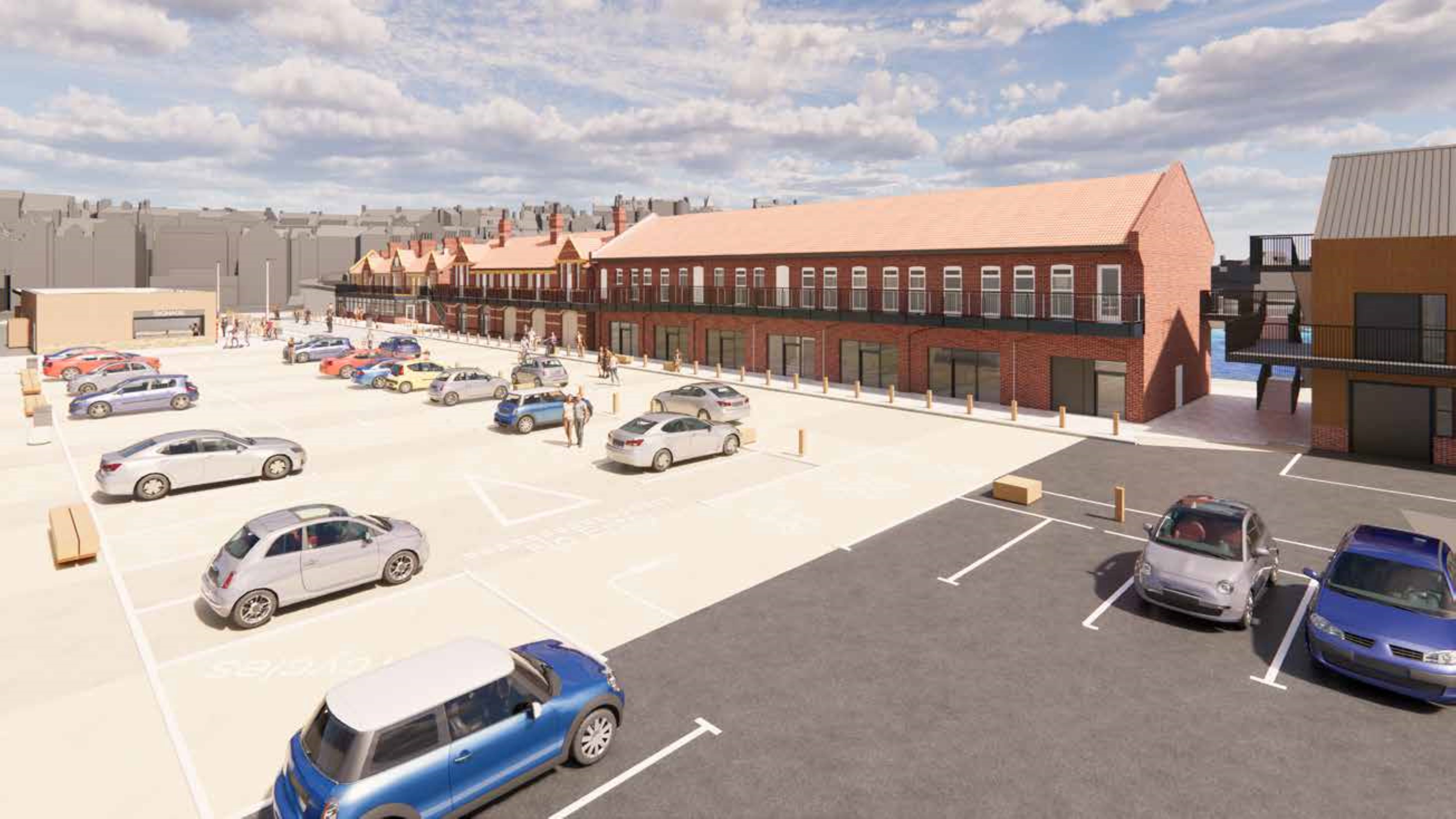 An artist’s impression of the proposed regeneration that would see new kiosks, improved offices, sheds and warehousing for the fishing sector as well as new parking arrangements, toilets and an outdoor space for events and cultural activities.