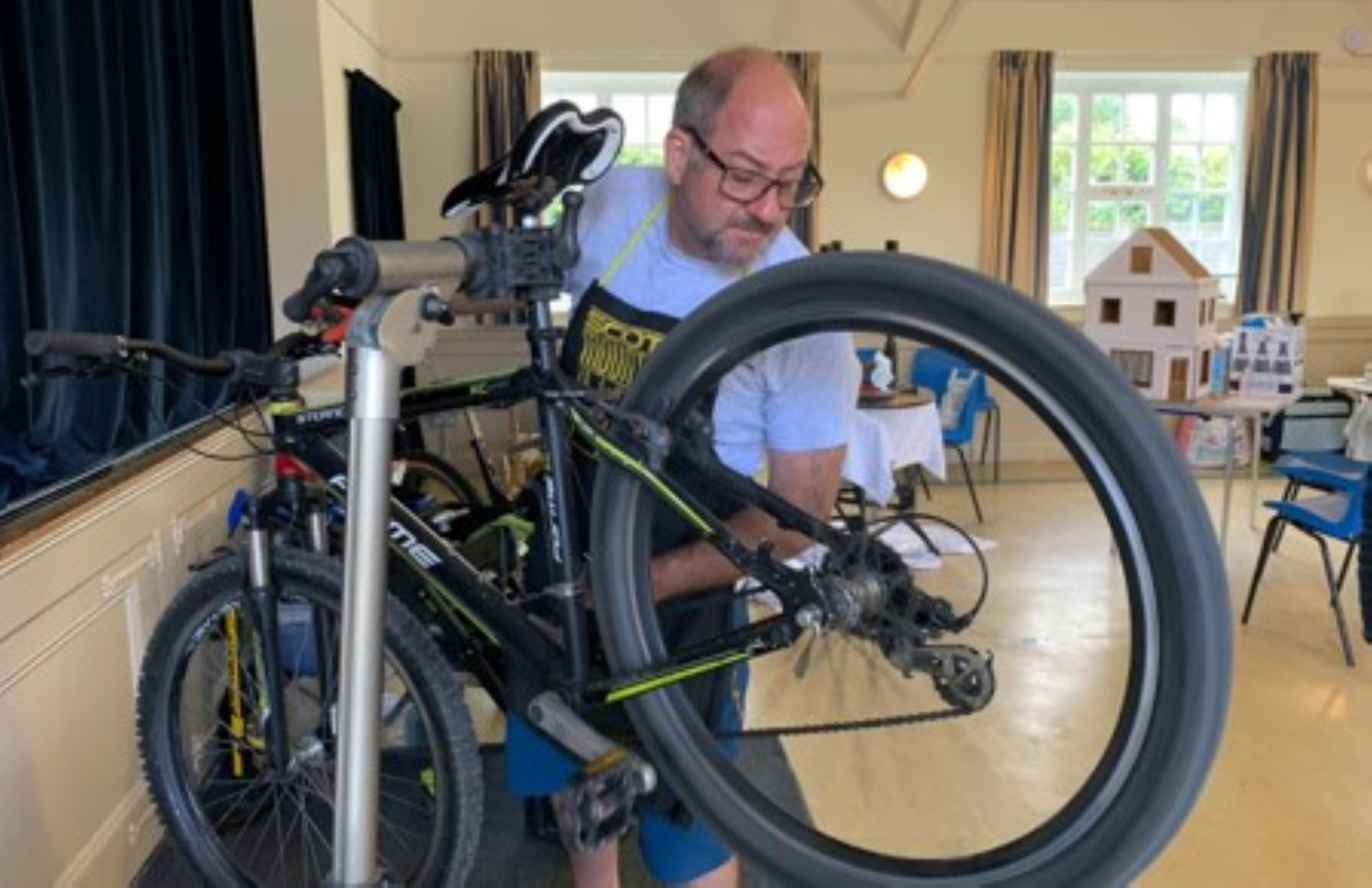 A man fixing a bike