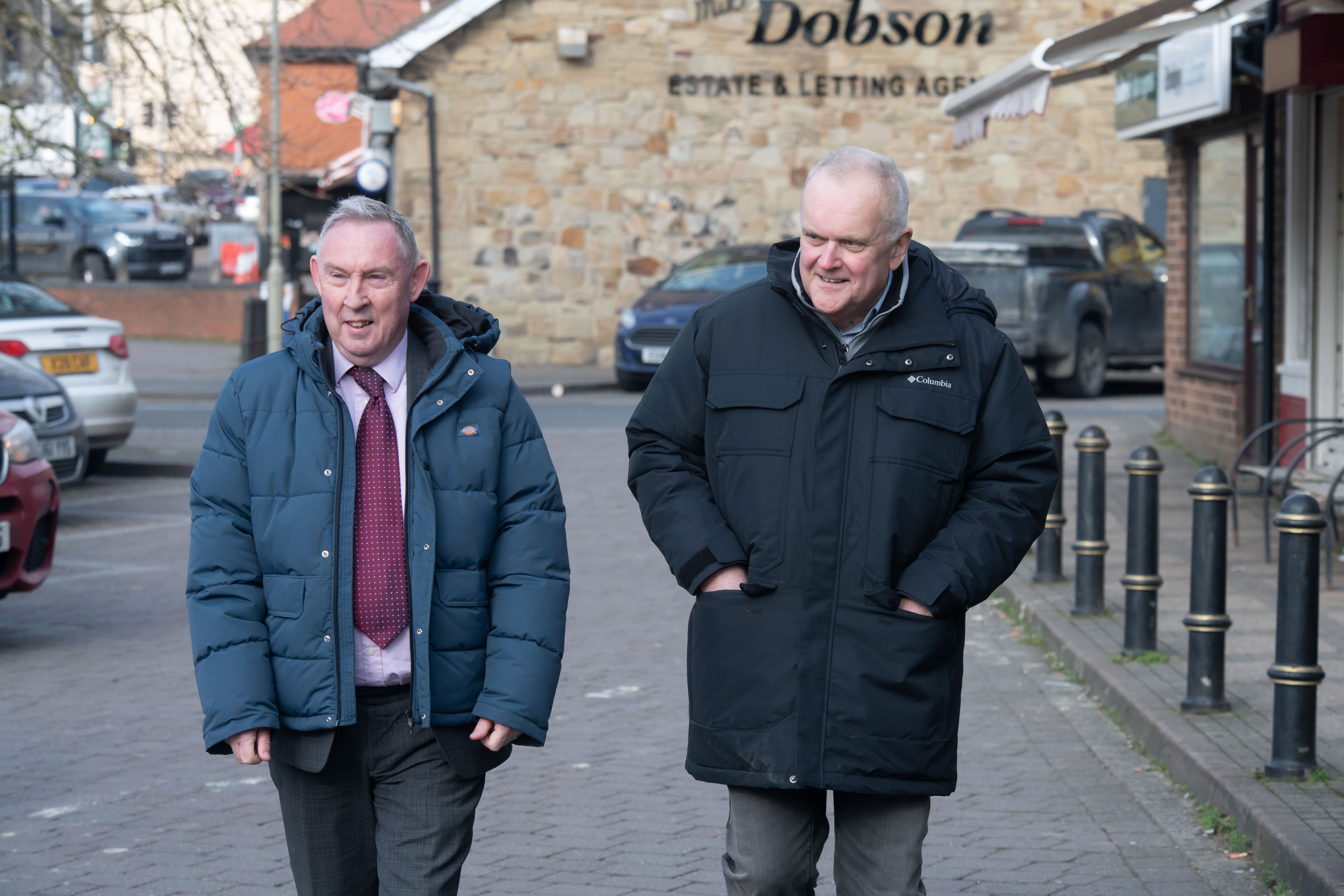 Executive member for open for business, Cllr Mark Crane (left), with the local member for the Sherburn-in-Elmet division, Cllr Bob Packham.