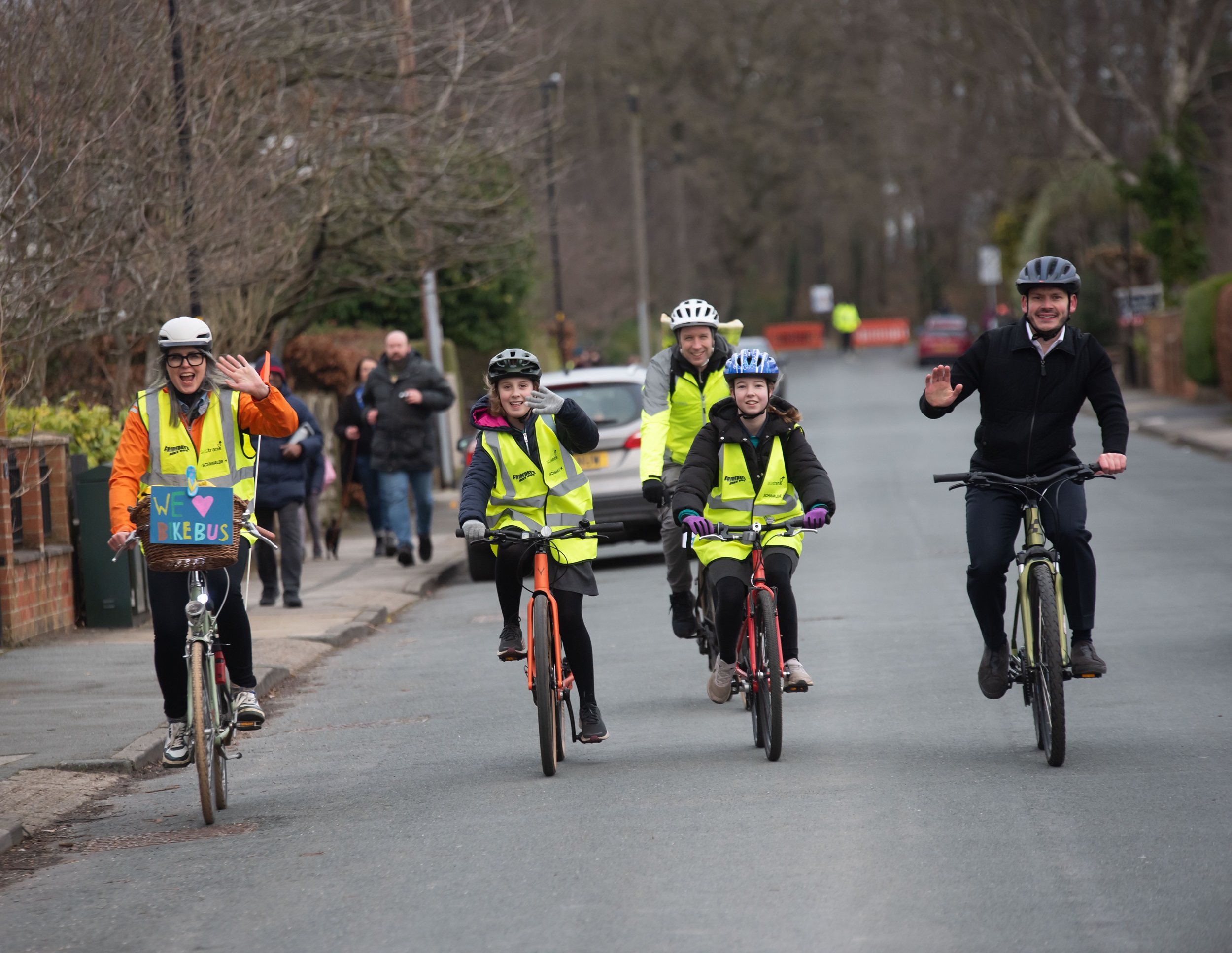 A group of people on bikes