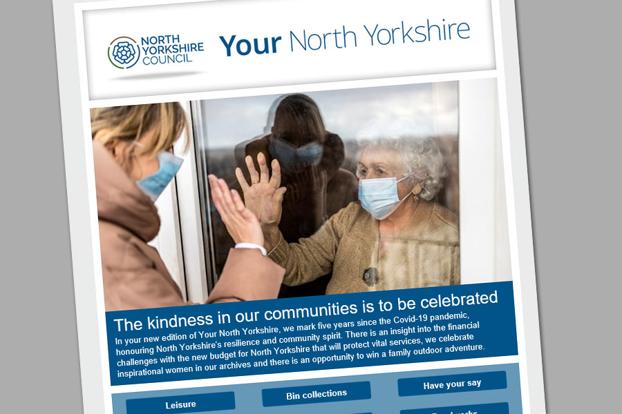 The front cover of the Your North Yorkshire email