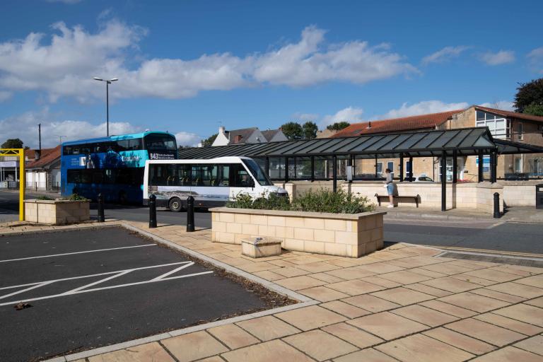 Outside of Tadcaster bus station