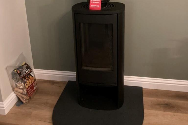 A wood burning stove