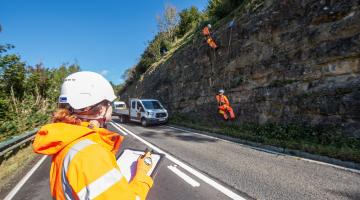 Our highways team carrying out essential maintenance on Sutton Bank 