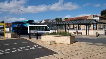 Outside of Tadcaster bus station