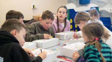 Pupils created “happiness boxes” decorating them with stickers and designs that they chose as a place to go to when they are feeling overwhelmed, anxious, sad or worried.