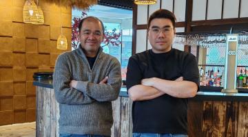 Owner of the newly-opened restaurant Soju by Sumo Gary Chin (right) with business partner Desmond Chong. 