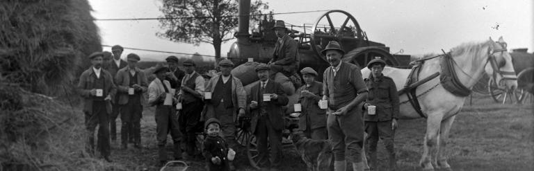 Welcome refreshment time during the harvest, Dunsforth, October 1920. From a collection of photographs by local amateur photographer Louisa Kruckenberg.