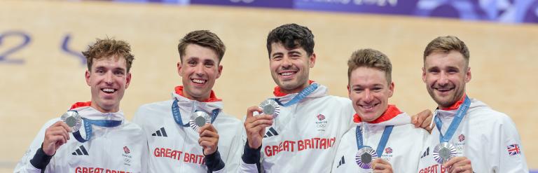 Team GB cycling team with their medals