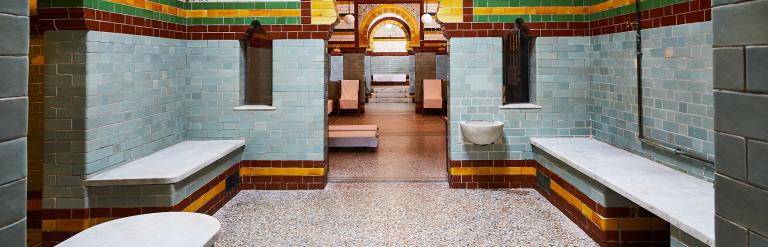 Inside the hot room at the Turkish Bath Harrogate