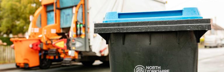 A bin in front of a bin lorry